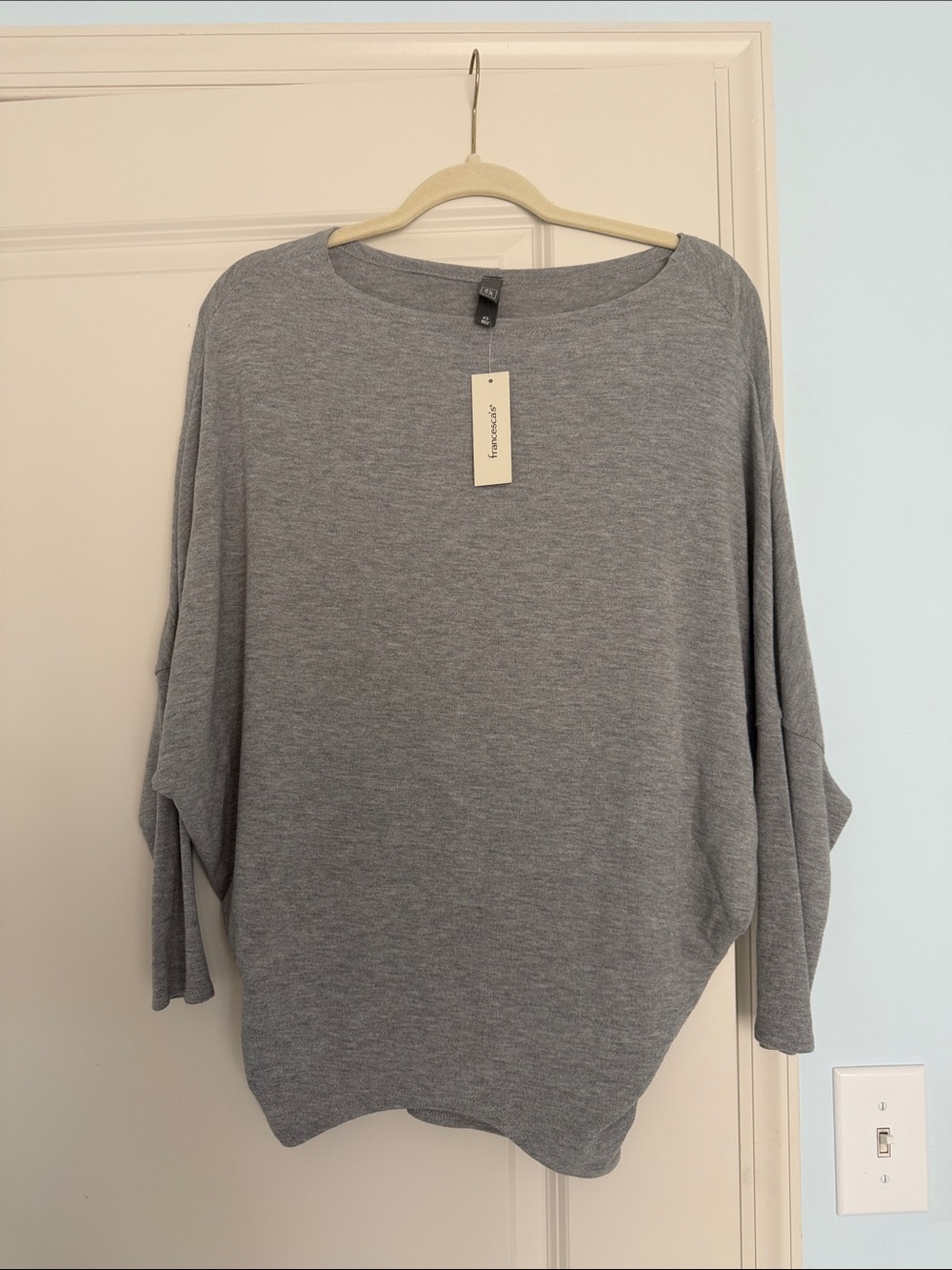 Francesca's Collections Gray Batwing Sweater